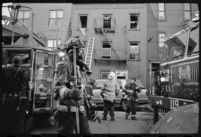 Urban New York scene capturing street life and movement